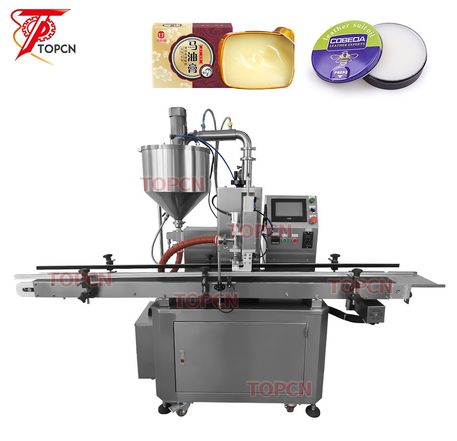 TOPCN Automatic Single Head Petroleum Jelly Vaseline Thick Cream Cosmetic Heating Mixing Filling Machine 