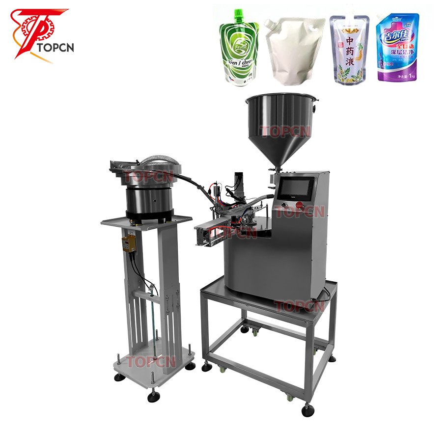 Automatic Servo Gear Pumps Monoblock Rotary Yoghurt Drink Baby Food Pouch Fillilng and Sealing Machine  
