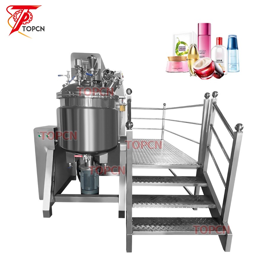 300L Lifting Type Vacuum Homogenizer Emulsifier Mixing Tank High Shear Mixer Homogenizer Cosmetic Cream Hand Soap 