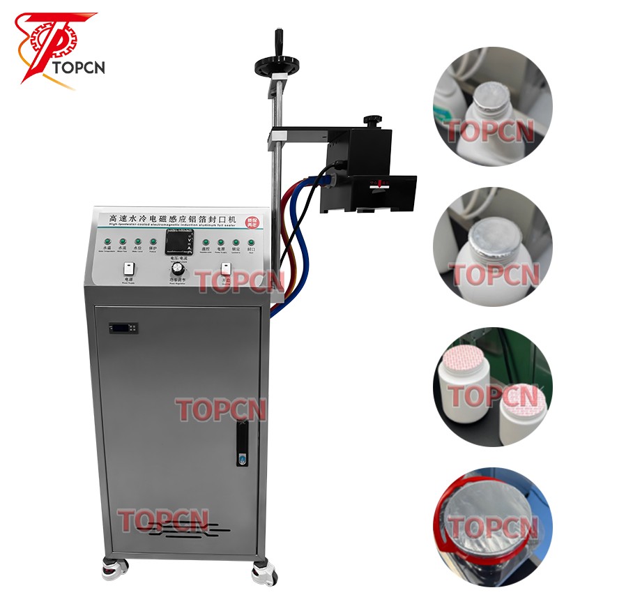 Automatic Food Plastic Glass Can Bottle Cap Aluminum Foil Induction Sealer Continuous Induction Sealing Machine