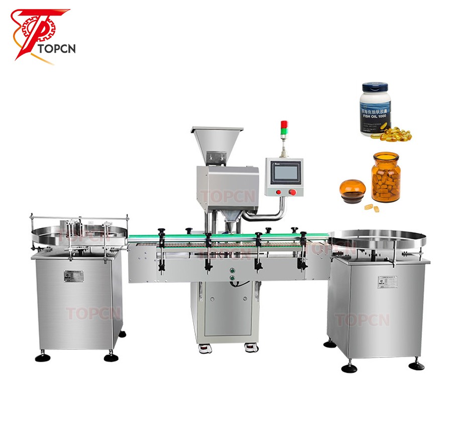 8 Channel Automatic Vibration Counter Softgel Hard Capsule Pill Tablet Counting and Bottling Machine 