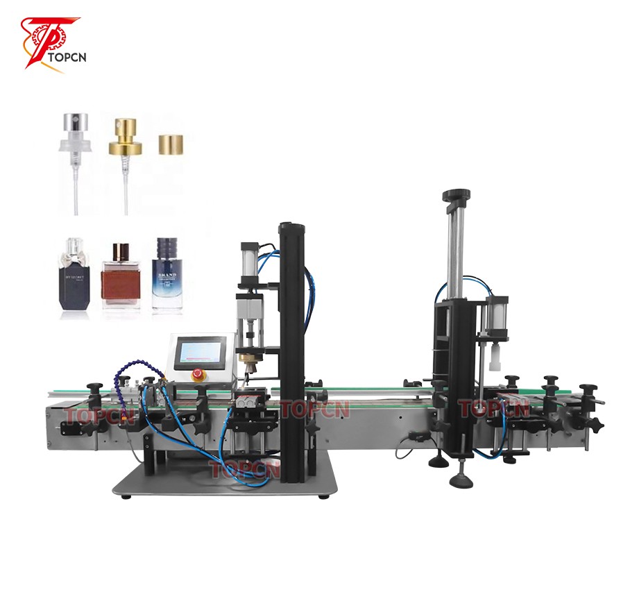 Automatic Liquid Aluminium Perfume Pump Sprayer Bottle Caps Crimping Pressing Capping Machine 