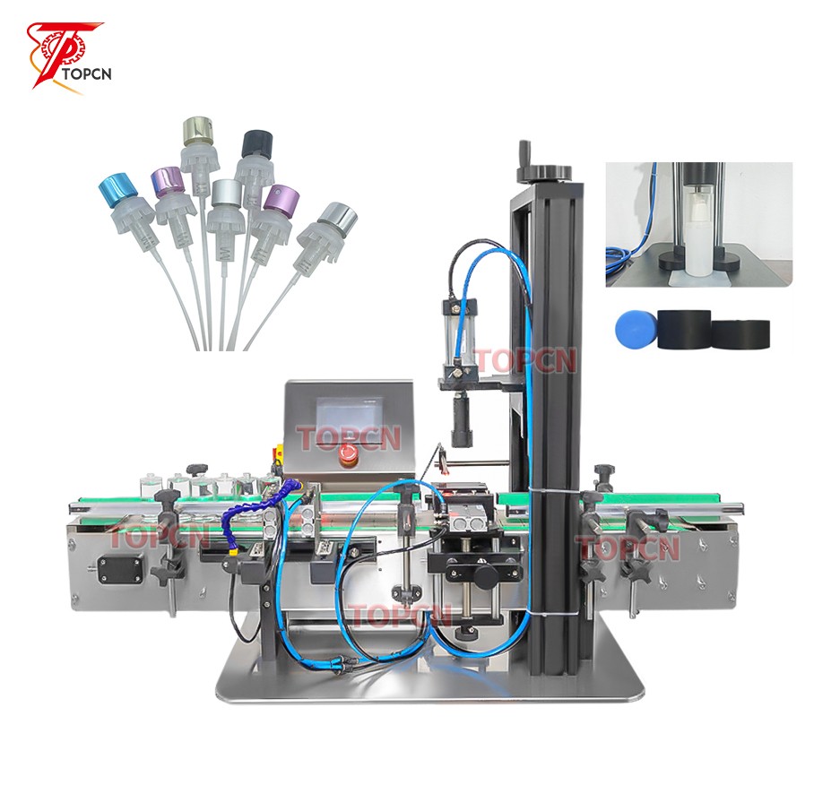 Automatic Pneumatic Desktop Perfume Collar Pressing Machine Perfume Bottle Cap Press Capping Machine 