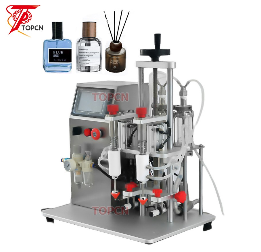 Semi Automatic Desktop Single Double Heads Pneumatic Liquid Vacuum Perfume Filling Machine 