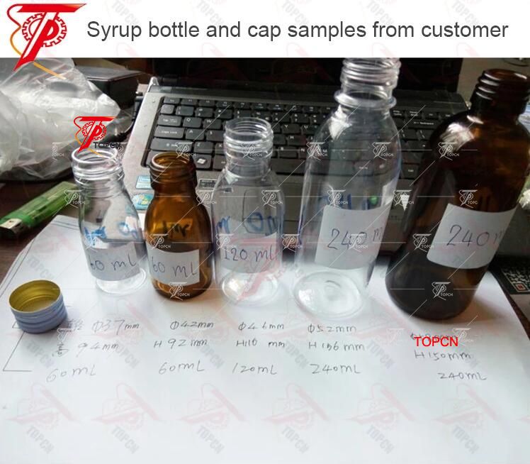 Automatic Inline Type pharmaceutical 4 heads syrup filling machine and capping