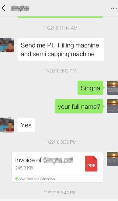 Thailand customer purchased 1 head automatic plastic bottle 10-250ml pneumatic liquid cream filling machine