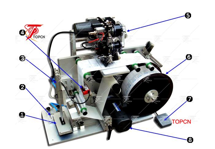 Semi automatic flat bottle labeling machine for flat surface