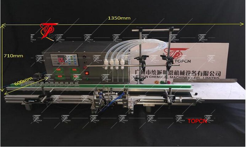 Four nozzzles automatic table top liquid filling machine 30ml small bottle